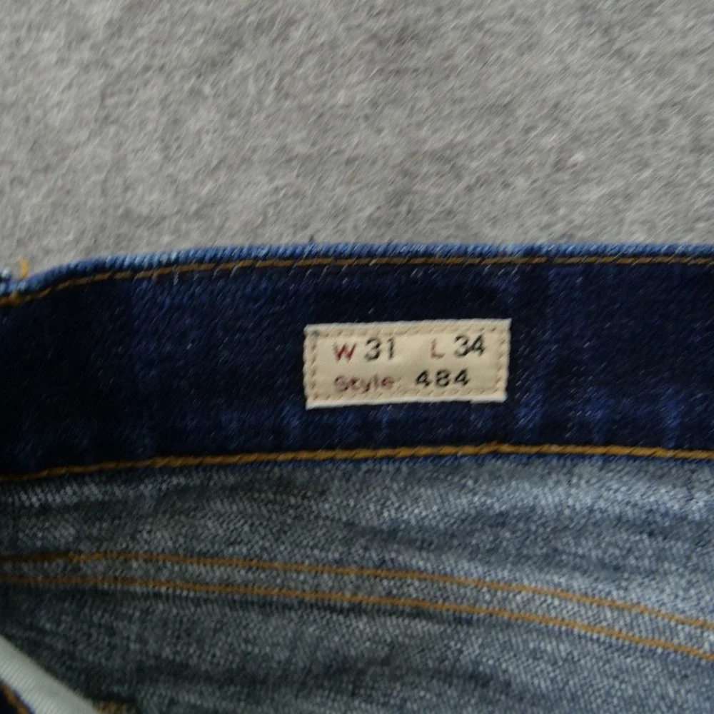 J Crew 484 Jeans Mens 31 Blue Slevedge Slim Straight Mid Rise Button Fly